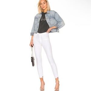 MOTHER | The Stunner Two Step Fray Jeans Glass Slipper White Women’s Size 26
